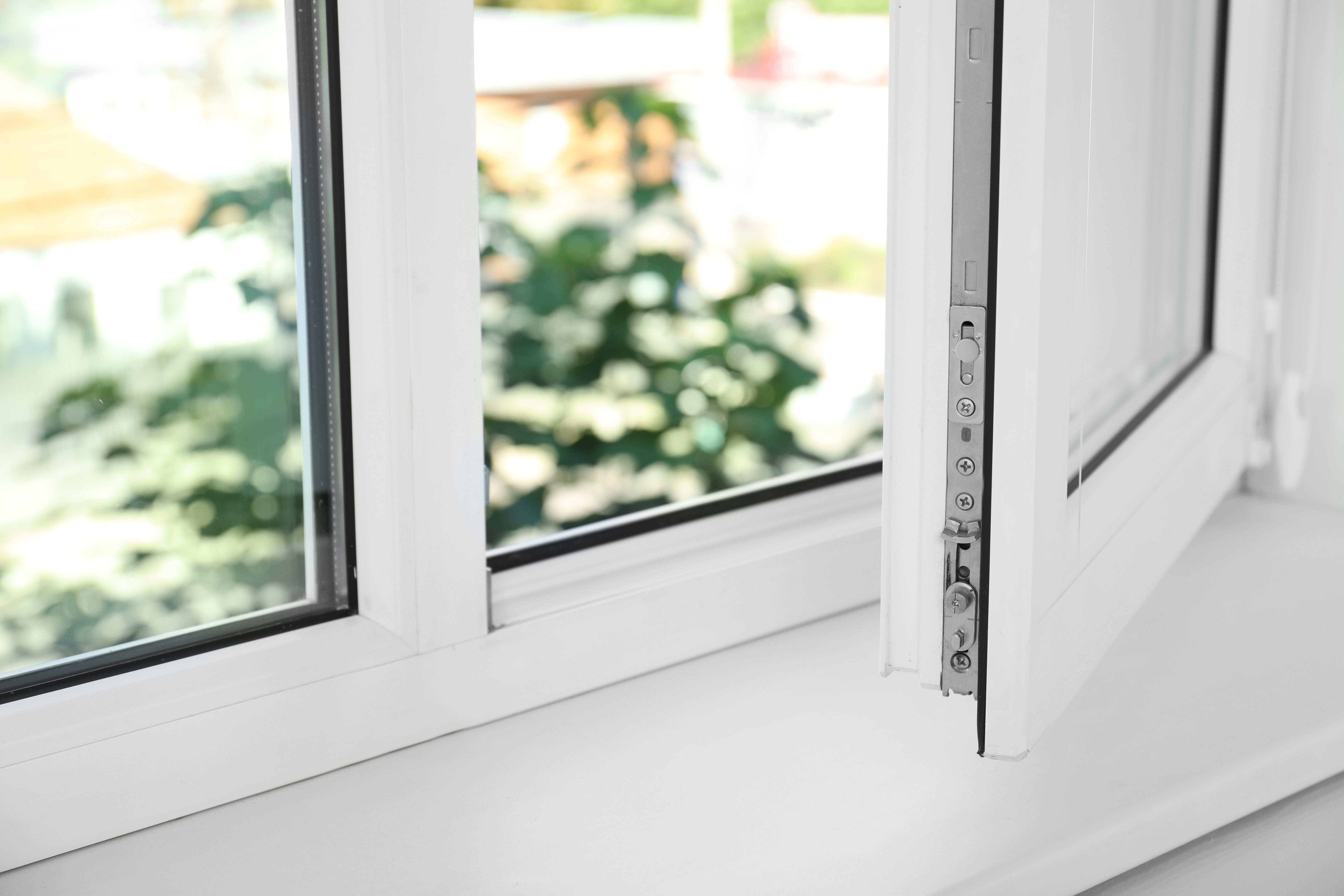 A newly installed uPVC casement window